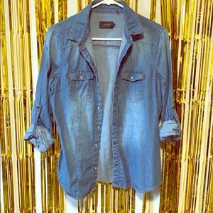 Denim button up